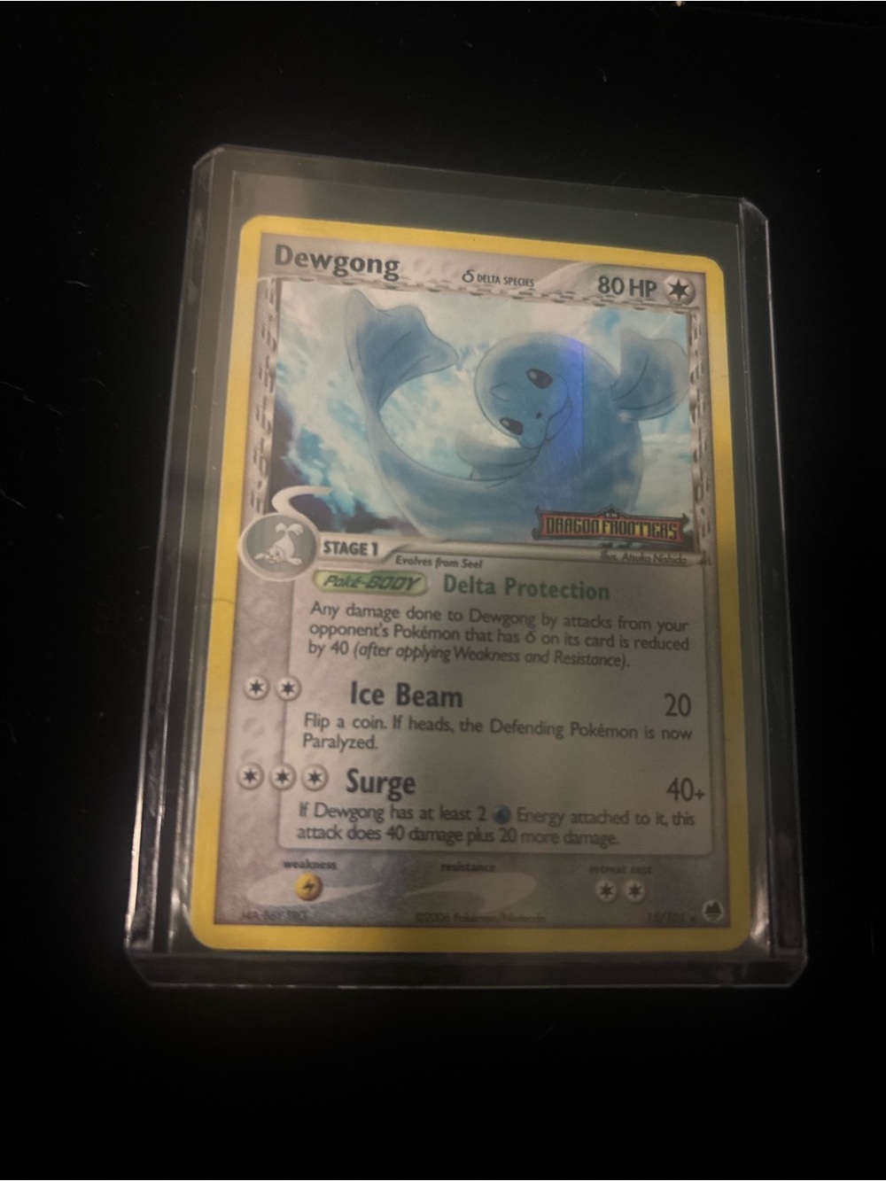 Dewgong Dragon Frontiers Pokémon Card - Holographic Water-Type (Blue, White)